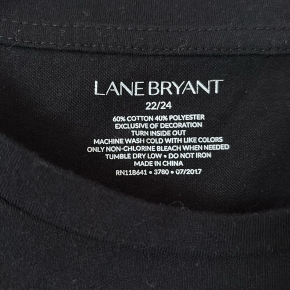 Lane Bryant Lace Edge Women’s Plus Size T-shirt, Black, 22/24 3X - Picture 5 of 6